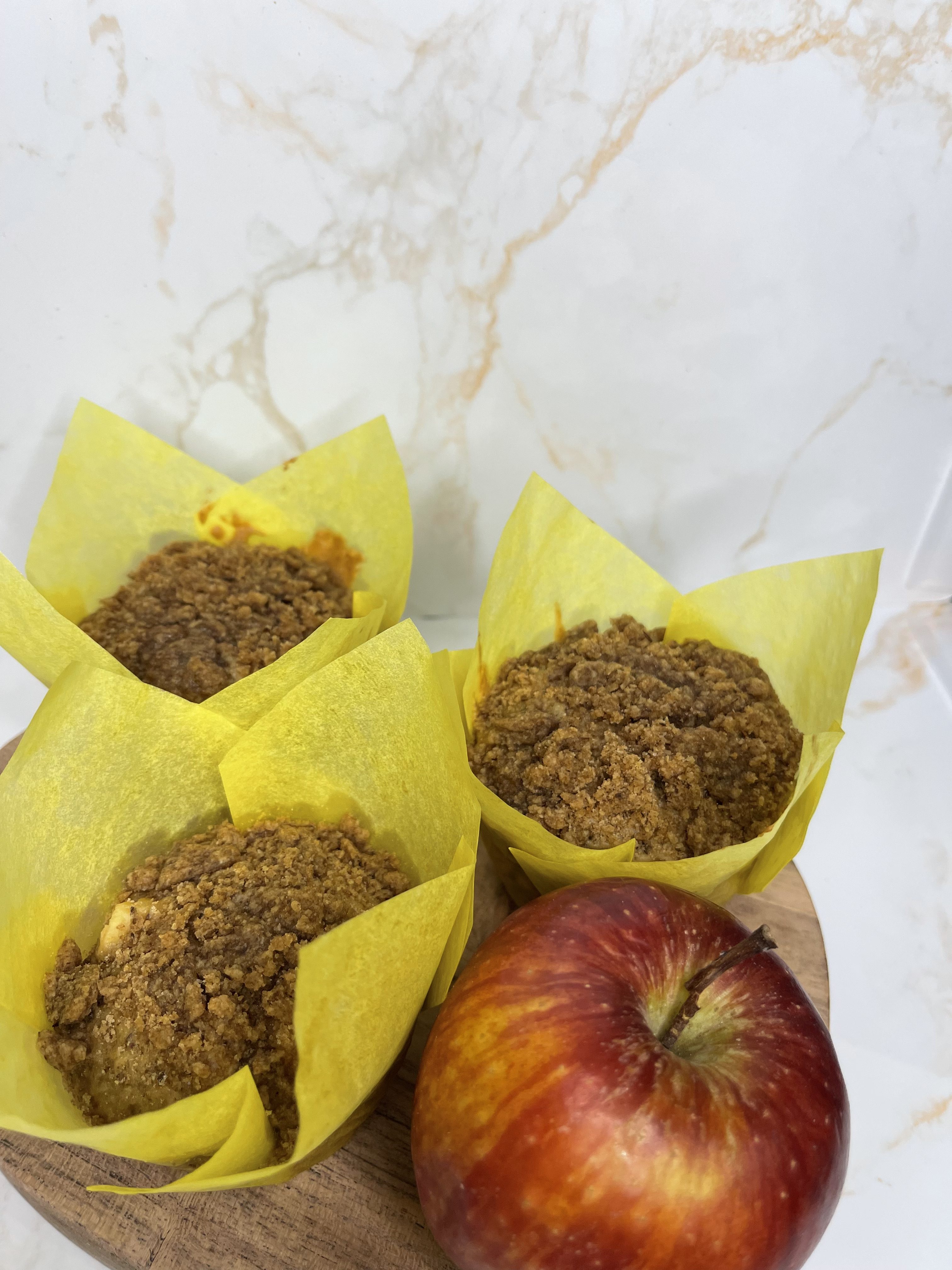 Sourdough Discard Apple Muffins with Golden Crumble